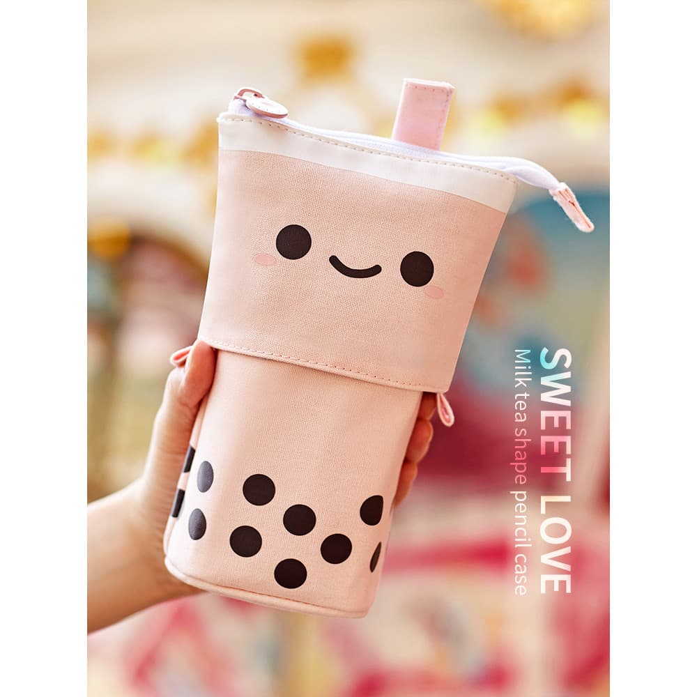 Estojo de lápis Anko Milk Tea para meninas, escola primária, estudante, papelaria, estojo de lápis, bolsa de papelaria j