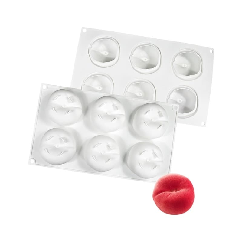 YU Pêssego Detalhe Sobremesa Forma Com Seis Cavidades Juntadas Formato De Bandeja Flexível Para Combinar Tratamento Faze