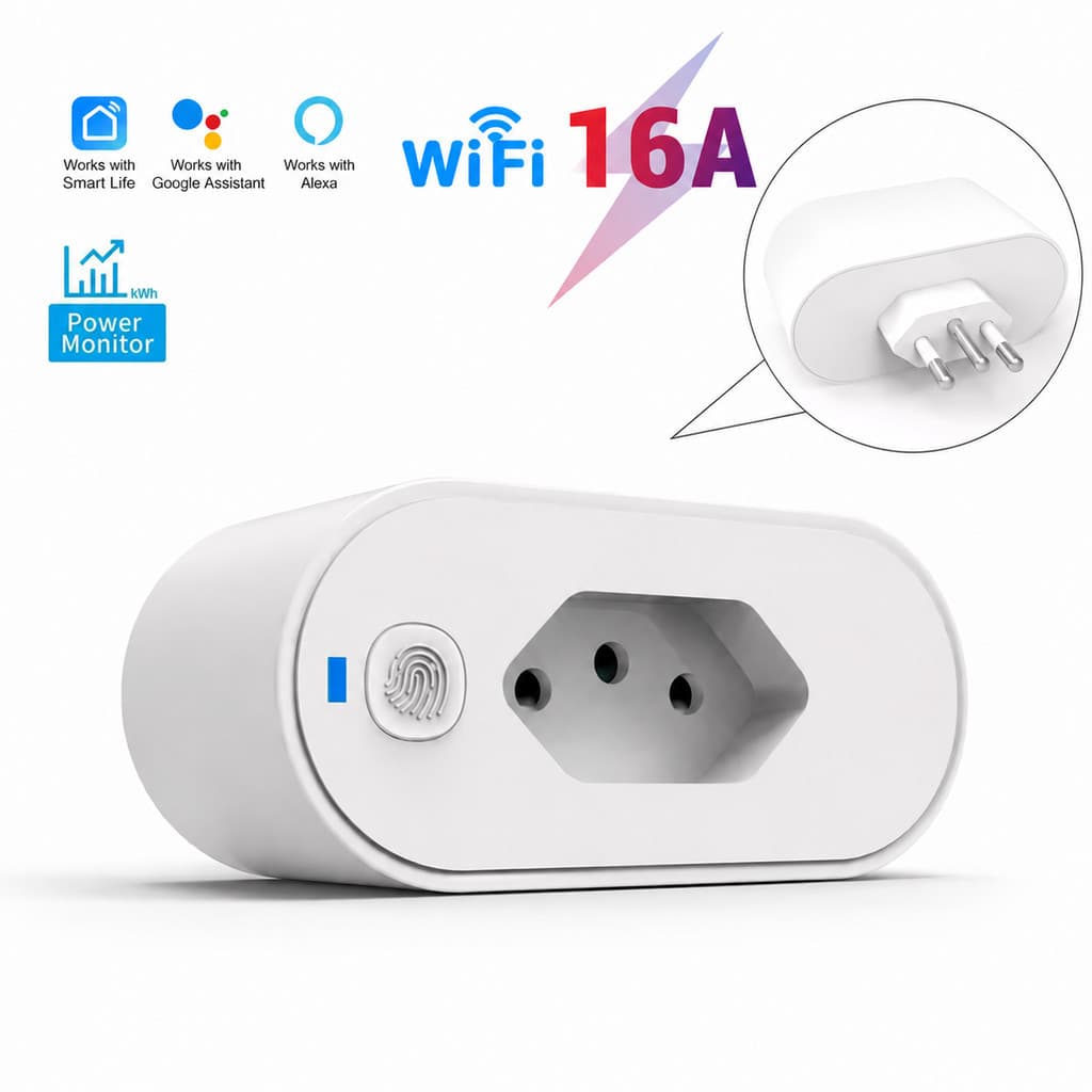 Tomada Inteligente WiFi 16A Bivolt Smart Life Alexa Google Home