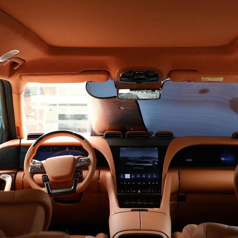 Para Yangwang U8 2023-2025 Folha De Alumínio Prata Pára-Brisa Dianteiro Do Carro Sol Viseira De Proteção Solar Acessório