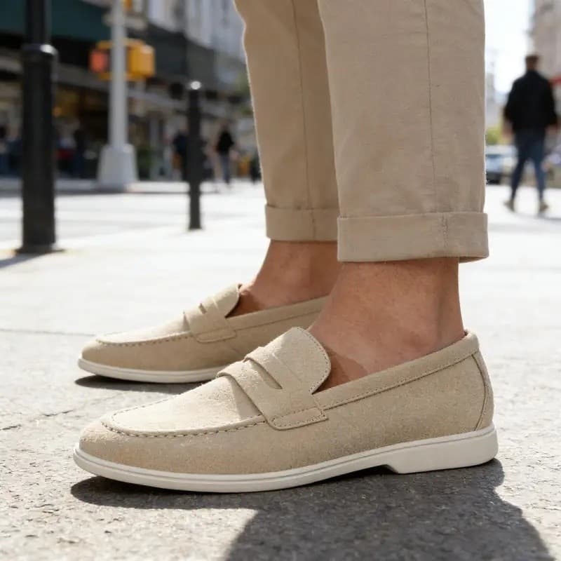 Mocassins Masculinos Confortáveis e Respiráveis, Sapatos de Couro Masculinos de Moda para o Verão