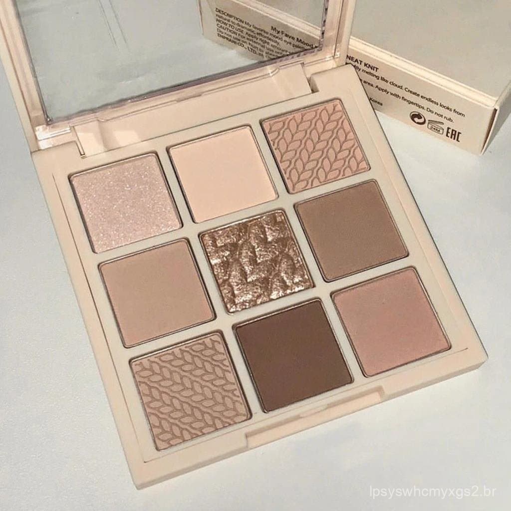 Paleta de Sombras Neutras de 9 Cores, Paleta de Sombras Matte e Brilhantes, Sombra de Olhos Marrom à Prova d'Água de Lon