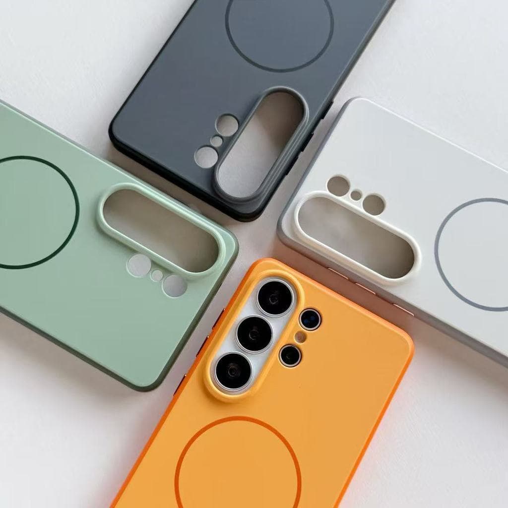 Compatível com Samsung S26 Ultra, capa magnética de dupla cor com toque de pele, capa protetora premium fosca anti-queda