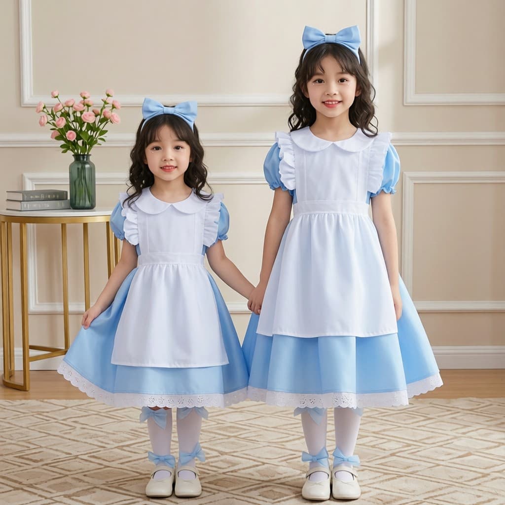 Alice fantasia infantil de empregada, fantasia de Halloween para meninas, fantasia de princesa para crianças, fantasia d