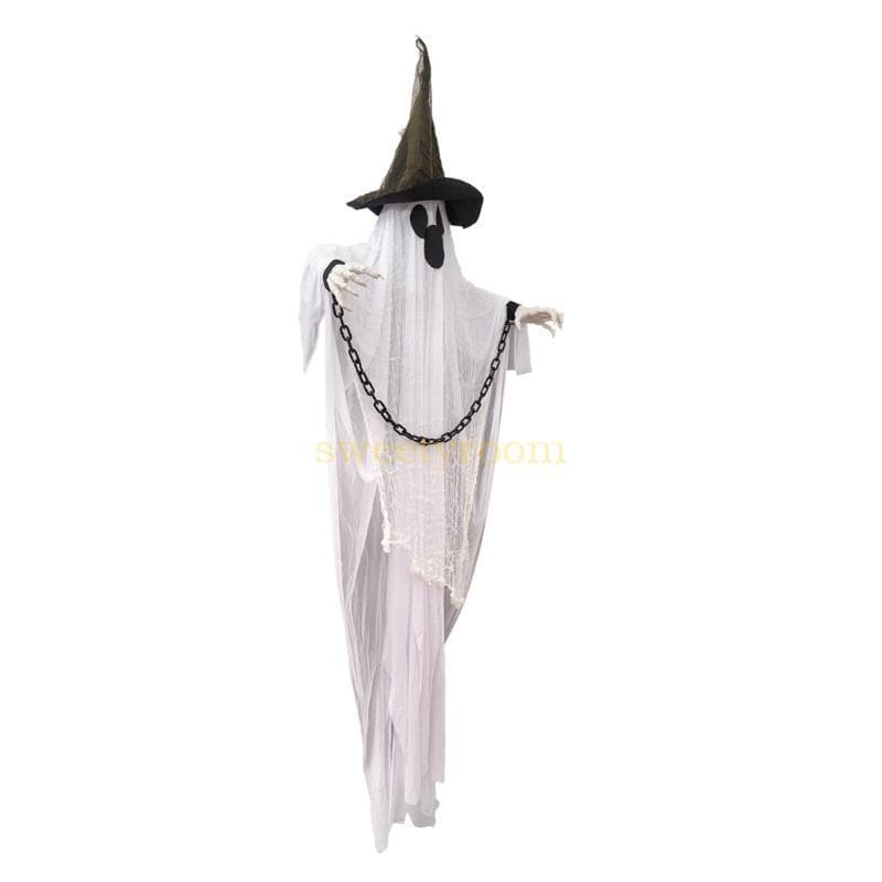Light-Up Halloween Spectres Branco 190 Cm Item Suspenso Iluminação LED Ativada Por Som E Gancho Para Var