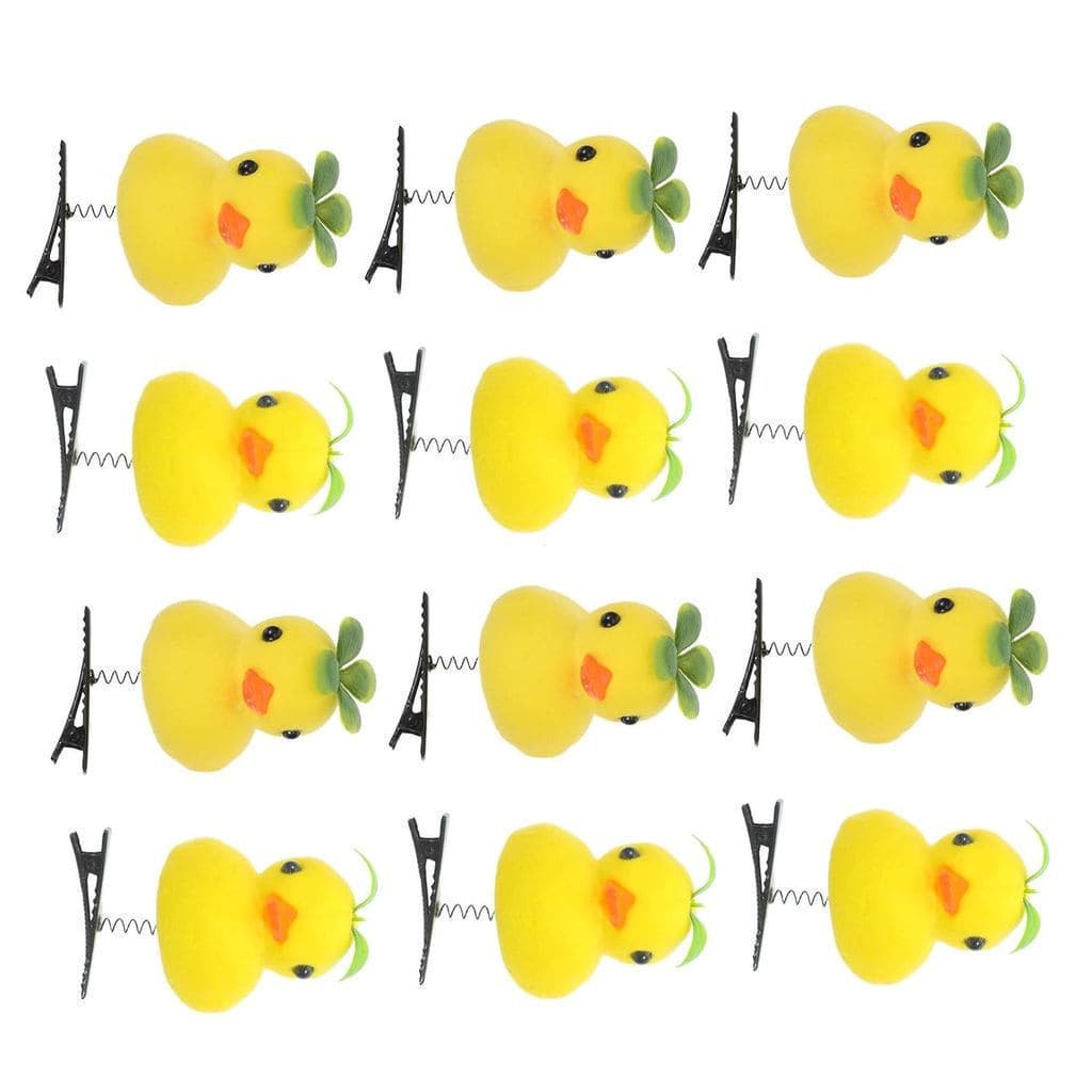 20 lindos prendedores de cabelo em forma de pato amarelo com design de palha, acessórios de cabelo simples, adequados pa