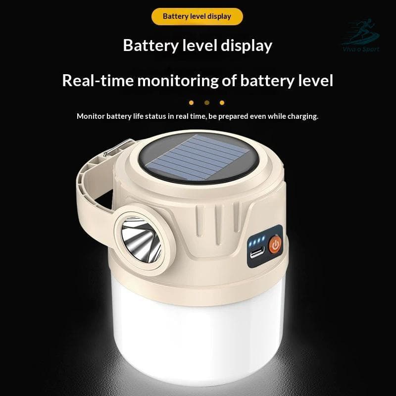 Viva o Sport À Prova De Intempéries Luz De Acampamento De Longa Resistência Movida A Energia Solar Suporta Carregamento