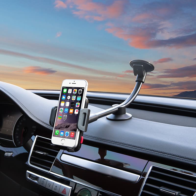Suporte de telefone para carro Ep estendido tipo ventosa para iPhone com estrutura de operação com uma mão caminhão para