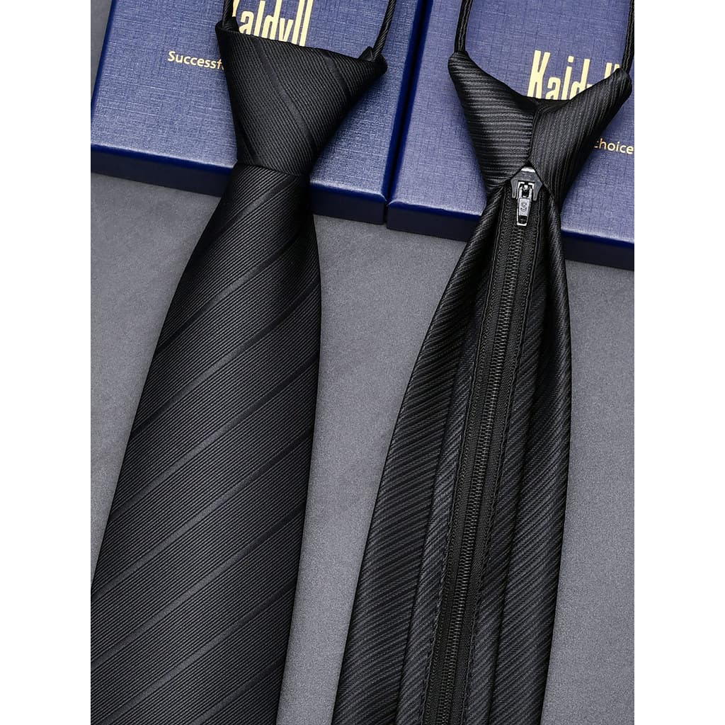 Gravata preta masculina, sem gravata, sem zíper, terno de alta qualidade, listrada, gravata masculina, terno Formal de n