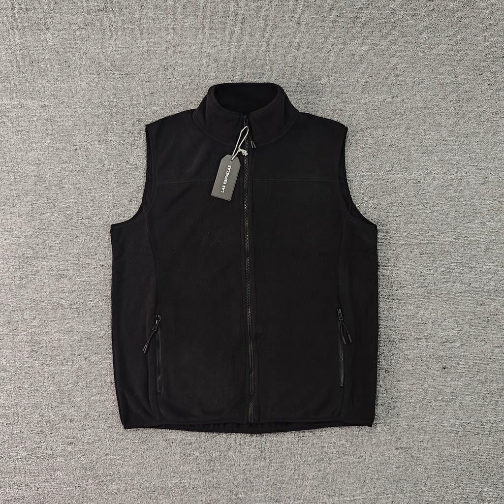 Colete de lã Polar primavera outono novo estilo masculino dupla face velo gola alta colete de lã sem mangas colete All-