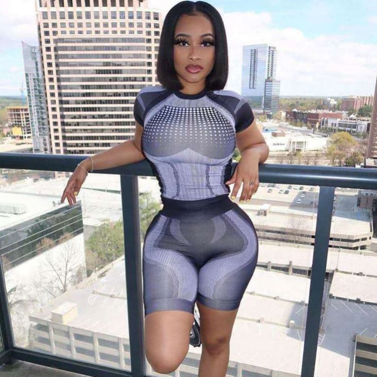 Moda Em Torno Do Pescoço Magro Ajuste Conjunto Esportivo Fino Para Mulher