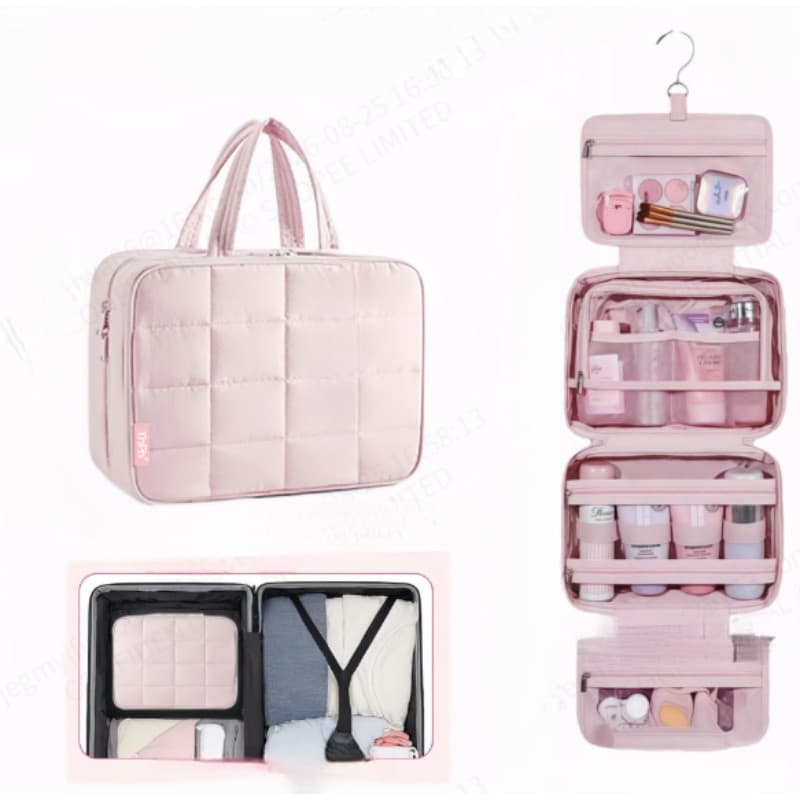 Bolsa de higiene pessoal de viagem para mulheres, nécessaire suspensa para maquiagem, nécessaire de maquiagem fofa,