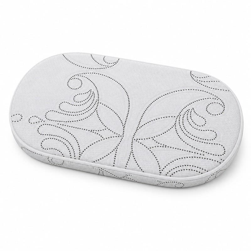 Colchão Moisés Bebê Oval 78x45x5cm Espuma Macia Antialérgico Seguro Recém Nascido Berço Conforto Premium Respirável Fofo