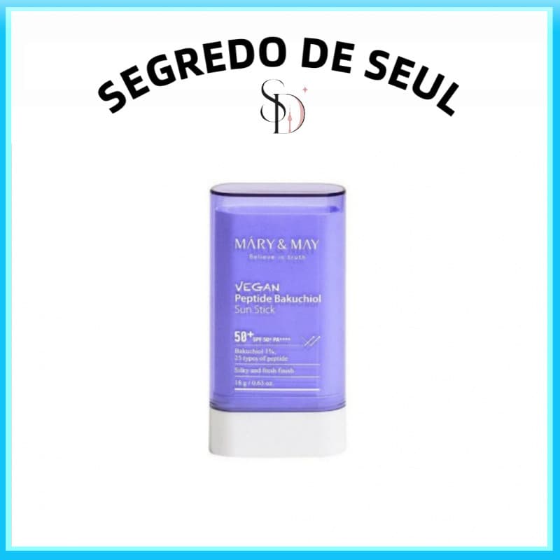 MARY&MAY Peptídeo vegano Bakuchiol Sun Stick, 18g