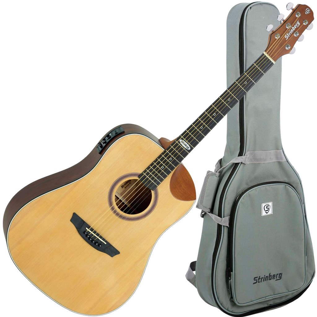 Violão Elétrico Strinberg Folk Sd201hc Ns Fosco Corda Aço