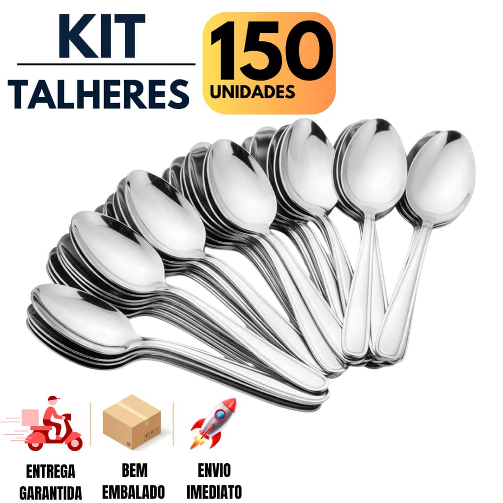 Jogo de 150 Peças Colher de Sopa em Aço Inox Jogo de Talher Colheres de Mesa