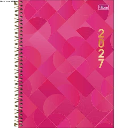 Agenda Espiral Diária Spot M9 2027 da Tilibra 20 x 27,5 CM - Rosa