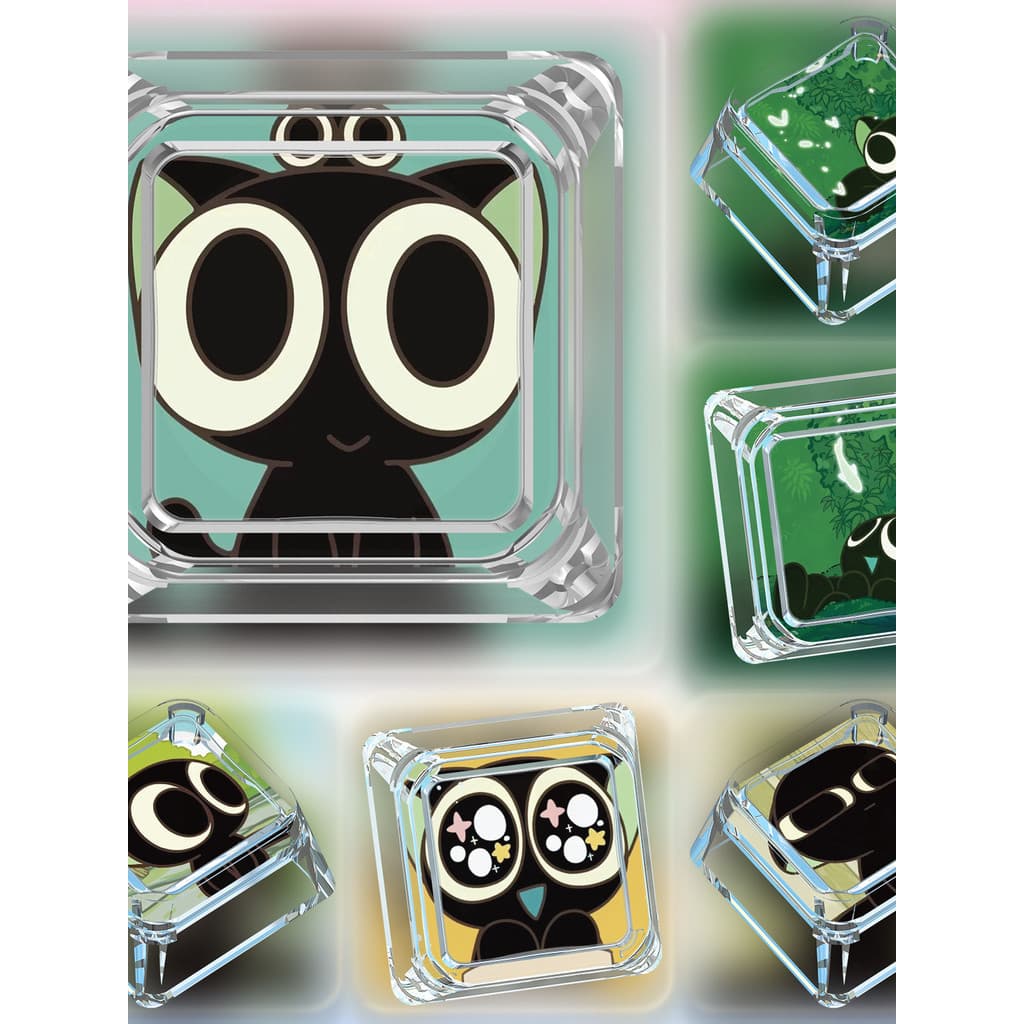 Criativo keycap único dos desenhos animados eixo cruz Luo Little Black Wars teclado mecânico wooting transparente keycap