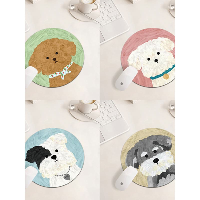 Pintura a óleo cão único criativo escritório Mouse Pad bonito isolamento térmico doméstico anti-escaldante absorção de á