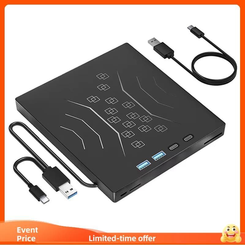 Inclair7-Em-1 Externo CD/DVD Drive Player USB3.0 Portátil Disco Unidade Óptica Gravador De Para PC