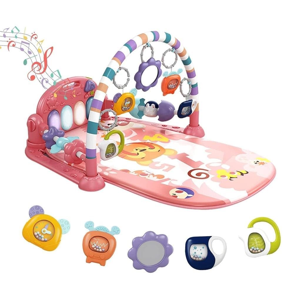 dearlomum Tapete de Atividades para Bebês, Tapete Divertido com Piano para Brincar e Atividades de Tummy Time, com 5 Bri