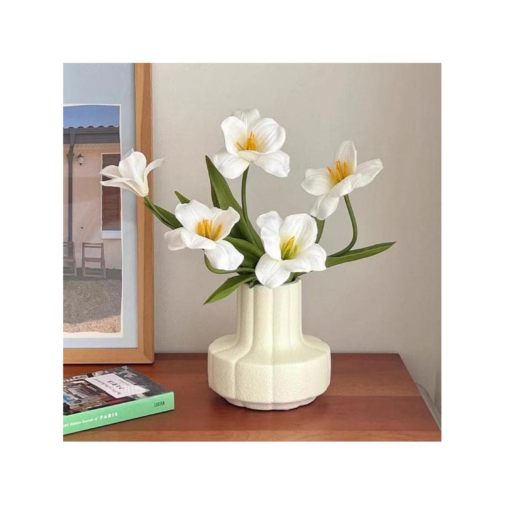 Ins pintura a óleo tulipa simulação flor falsa sala de estar high-end decoração Floral high-end vaso decoração TJ