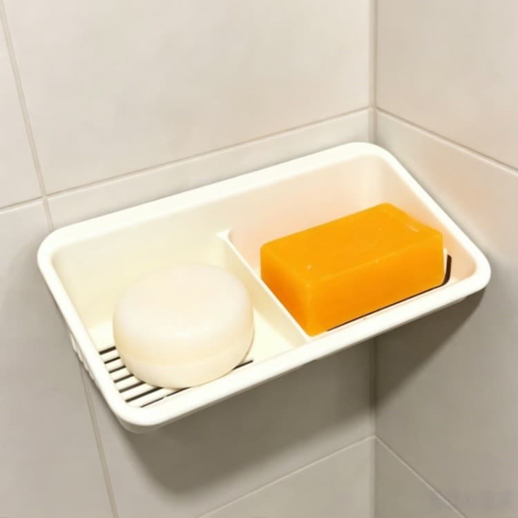 Sanyue Yipin Traceless Wall-Mounted Dreno Saboneteira Banheiro Saboneteira Compartimento Duplo Prateleira Caixa de Armaz