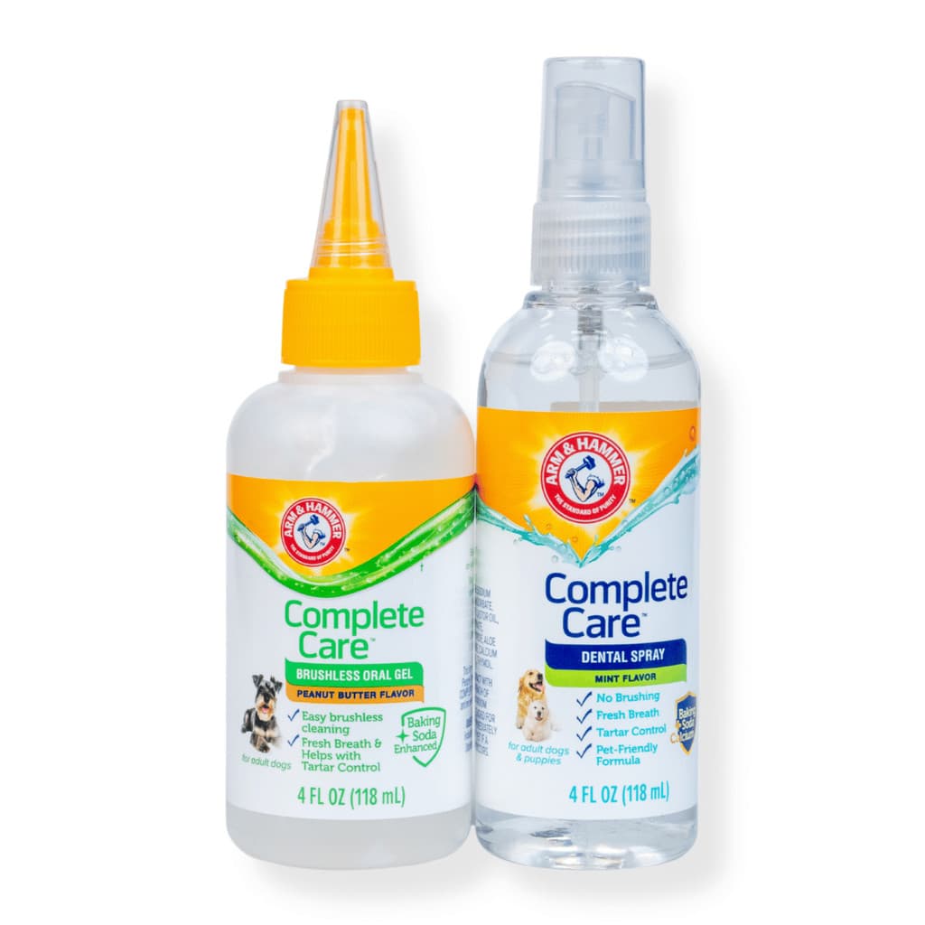 Kit Dental Arm E Hammer Cães Gel E Spray Tira Mau Hálito Sem Escovar Limpeza Fácil