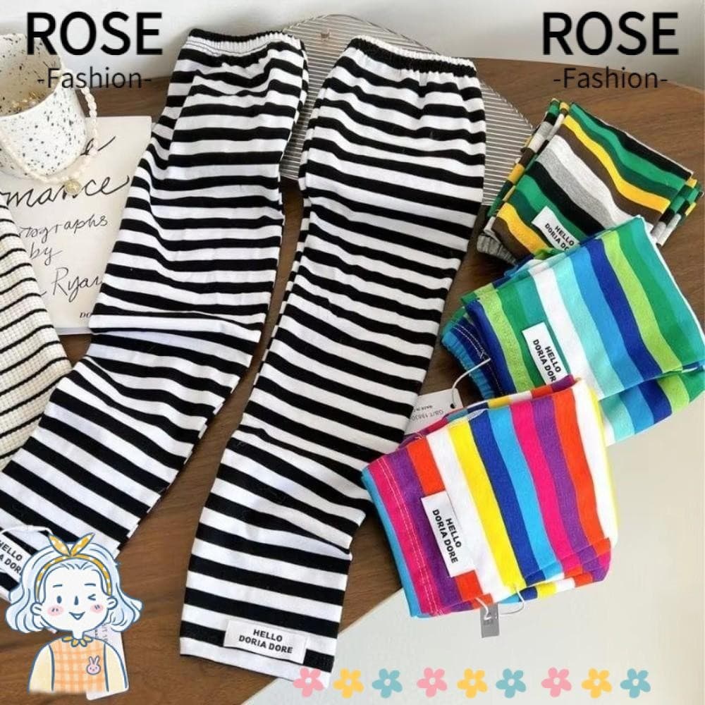 Mangas de Proteção Solar ROSEGOODS, Mangas Longas para Braços com Listras Coloridas, Luvas Anti-queimadura com Proteção