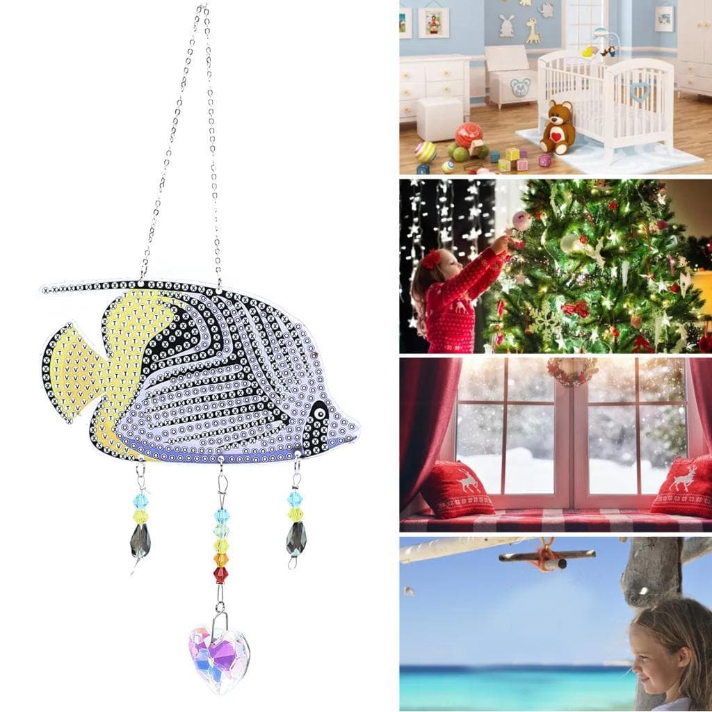 Strass Arte Pintura DIY Kits Em Forma Especial Broca Janela Sun Catcher Artesanato Decorativo Com Design De Suspensão Pa