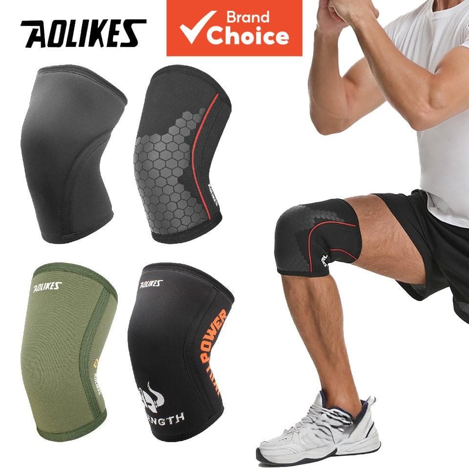 AOLIKES 1 unidade joelheira de compressão esportiva para fitness. Joelheira antiderrapante de silicone para treino e