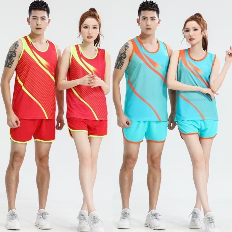 Ternos de treino e campo masculino feminino treinamento exame físico das crianças colete Shorts maratona correndo compet