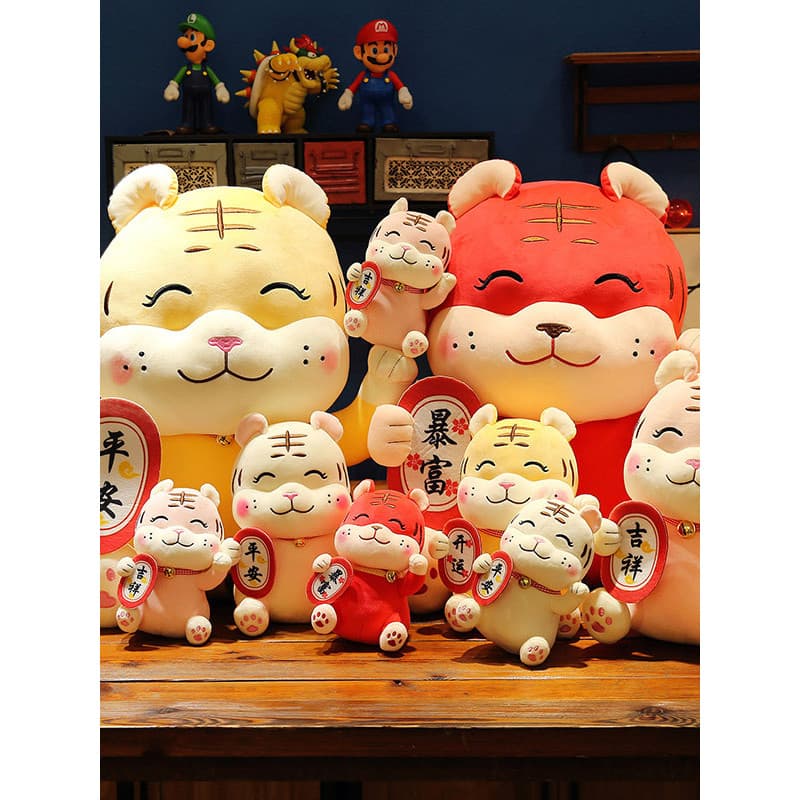 Dinheiro fortuna ficar rico paz fortuna tigre boneca brinquedo de pelúcia zodíaco ano do tigre mascote boneca Ragdoll pr