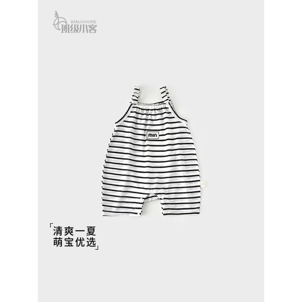 Bebê bebê estilingue macacão Tencel fino macacão Outing macacão listrado sem mangas colete de bebê estilo verão