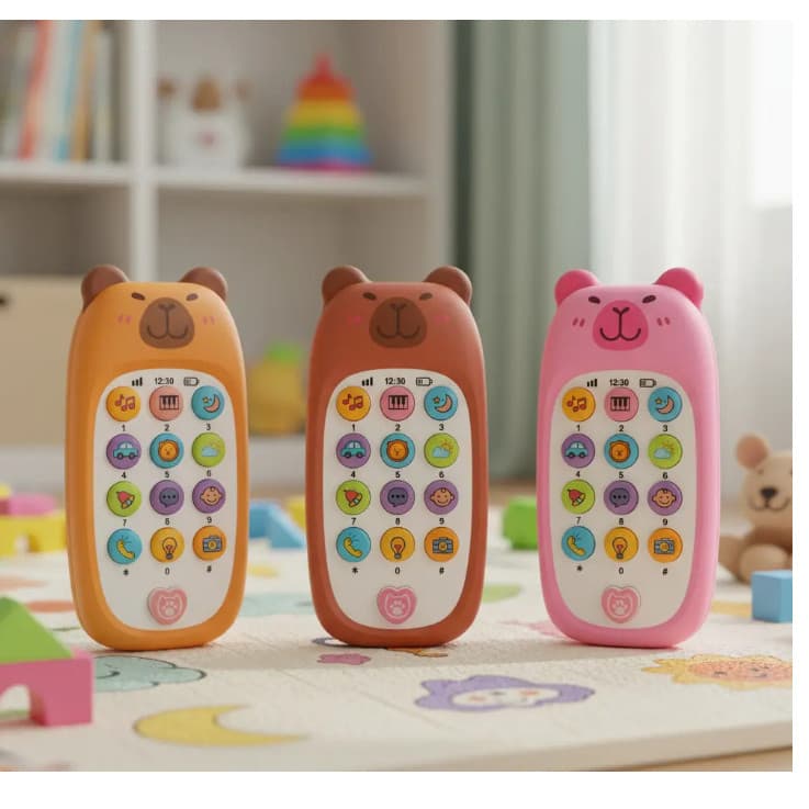 Brinquedo Infantil Celular Musical Capivara com Luz e Som Interativo - 1UN Sortido