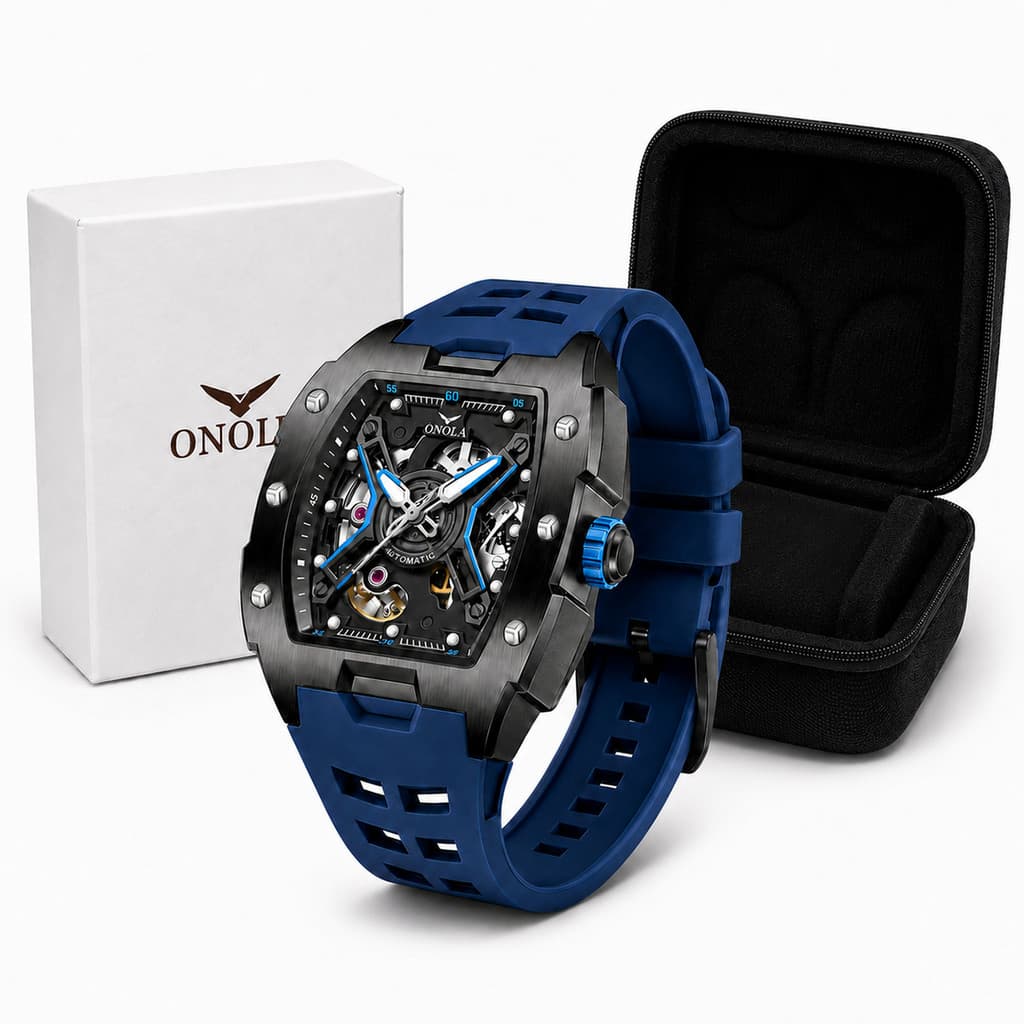Relógio Masculino Automático Skeleton Luxo Esportivo
