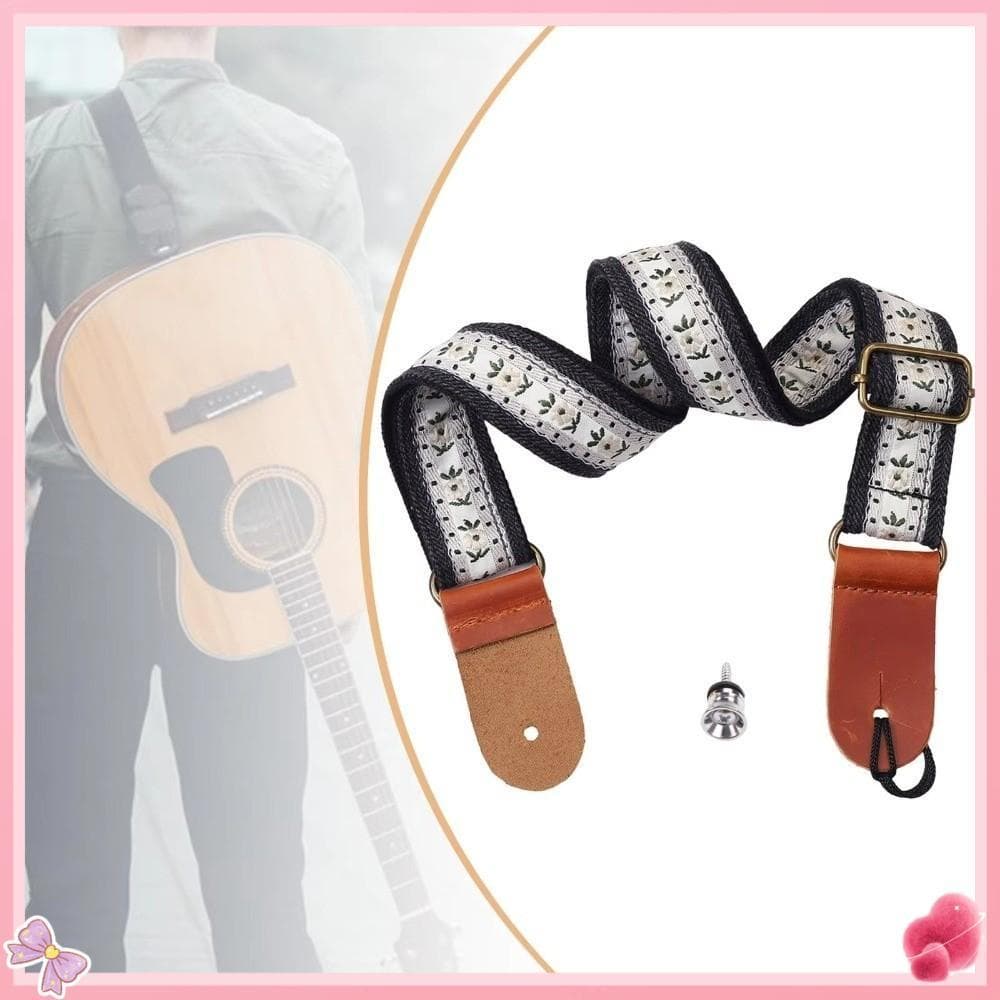 Cinto De Algodão De Tricô , Alça De Ukulele Estilo Boêmio 77-134 Cm , Design De Ajustável Guitarra Pequena