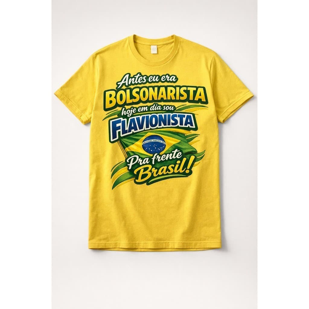 Camiseta Flavio Bolsonaro "Flavionista" Várias Cores Política Direita 100% Algodão
