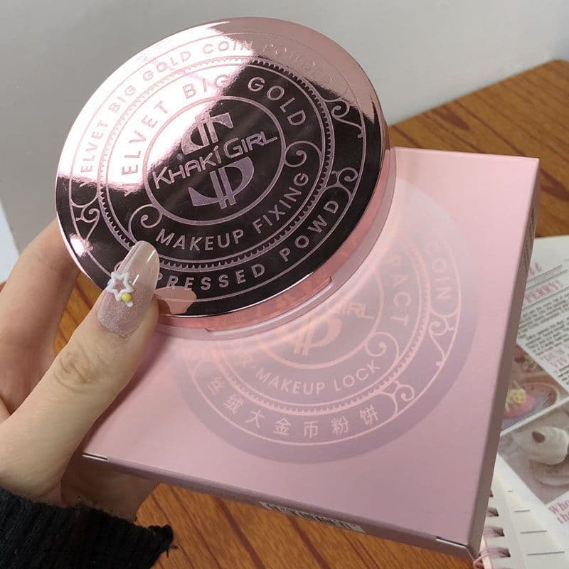 Xiaoyu Begonia Velvet Gold Coin Pó prensado 20g Fixação Maquiagem Controle de óleo Serviço de pó antiaderente de longa d