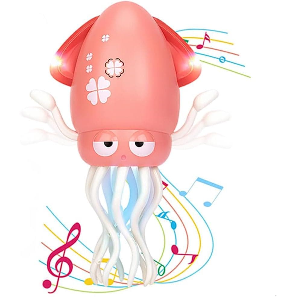 Brinquedo De Bebê Polvo Dançante , Brinquedos Para A Hora Da Barriga , Lula Rastejante Recarregável Com Música E Luz , I