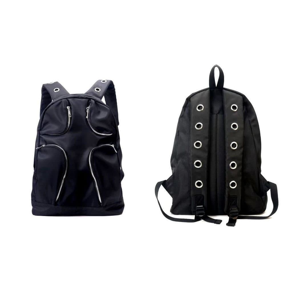 [SJB] Mochila de nylon com compartimentos, mochila tática preta de grande capacidade, YZ 14B5.