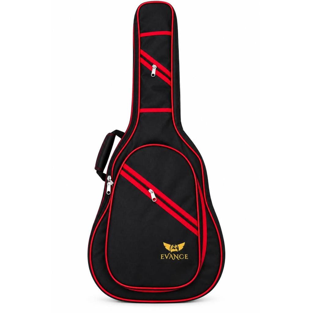 Capa Bag Acolchoada para Violão Infantil 1/2 Evance com Alça Mochila e Bolso Externo VERMELHO