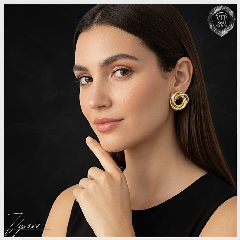 Brinco Elos Entrelaçados Argola  Elegante Feminina
