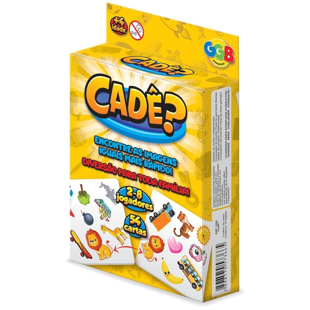 Jogo de Cartas CADÊ? 54 CARTAS + 2 CARTAS EXPLICATIVAS - ORIGINAL