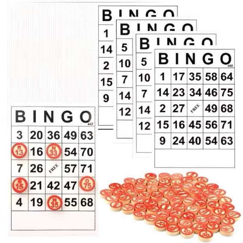 Bingo De Madeira Papel 75 Números E 18 Cartelas