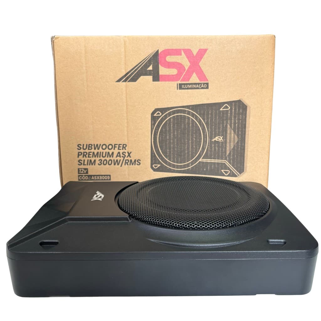 ASX - Caixa De Som Automotivo Subwoofer Premium Slim 8pol 300w Rms