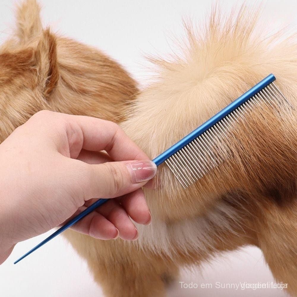 PAWI Pet Flea Comb , Pente De Aço Inoxidável Sem Ferrugem Para Cães , Prática Limpeza Colorida Do Dente Denso