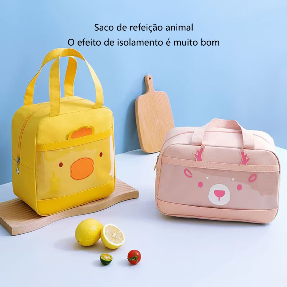 Saco Resfriador cartoon alumínio reforçado Bolsa Térmica plegável capacidade grande de mão para comida trabalho