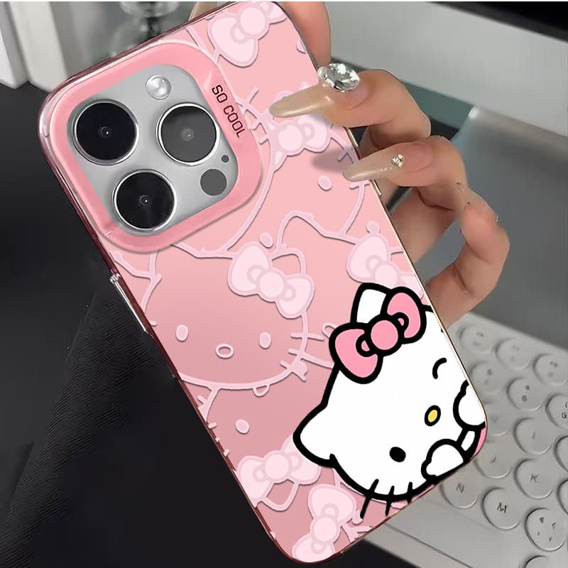 Capinha Resistente A Choques de Sanrio Hello Kitty para iPhone 11 normal 13 x xr xs max 12 14 15 16 pro max 16 7 8 Plus