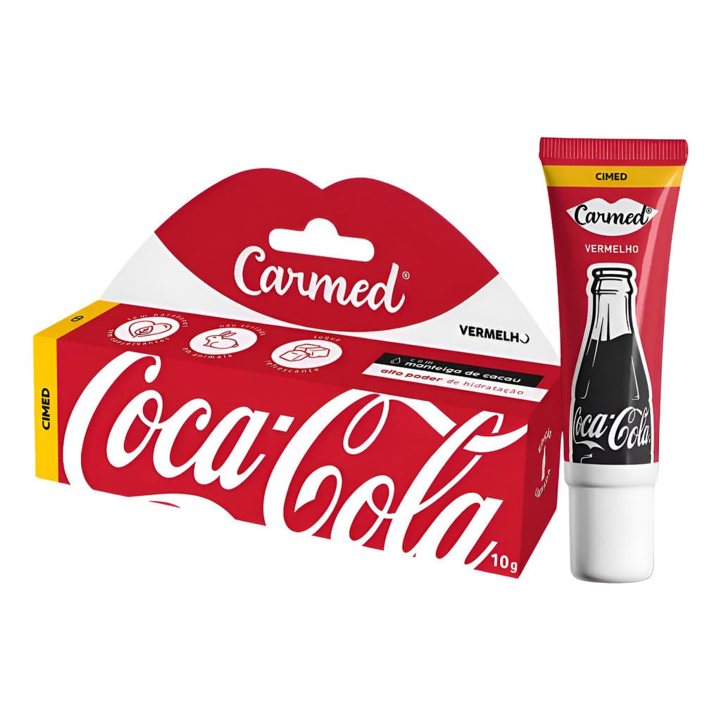 Hidratante Labial Carmed Coca-cola Vermelho 10g